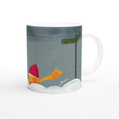 Wintry Walk | White 11oz Ceramic Mug - Mug | A quirky, joy-filled design from Have Fun Spread Joy.